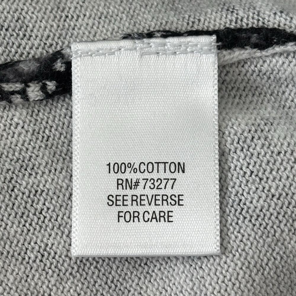 Croft And Barrow Womens Sweater 2X Black And White Cardigan Cotton Stretch - Picture 4 of 9